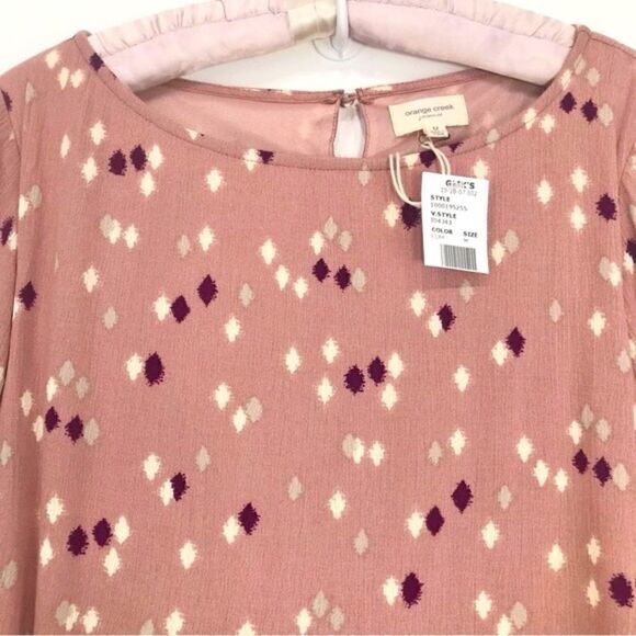 Orange Creek LA Gliks Mauve Pink Modest Diamond Print Long Sleeve Dress NEW - Picture 7 of 16